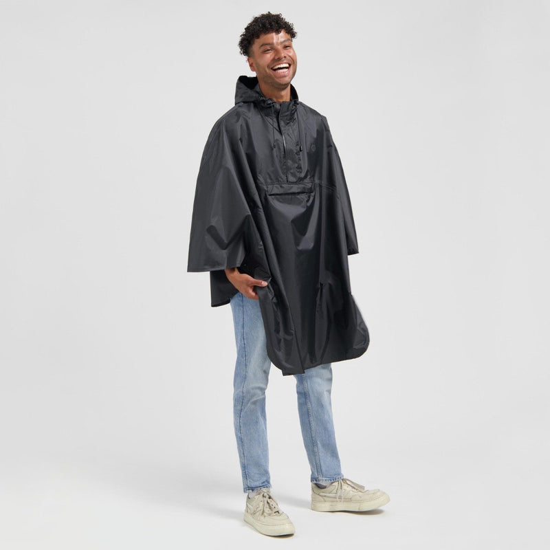 Rogelli commuter core regenponcho - waterdicht - zwart - one size