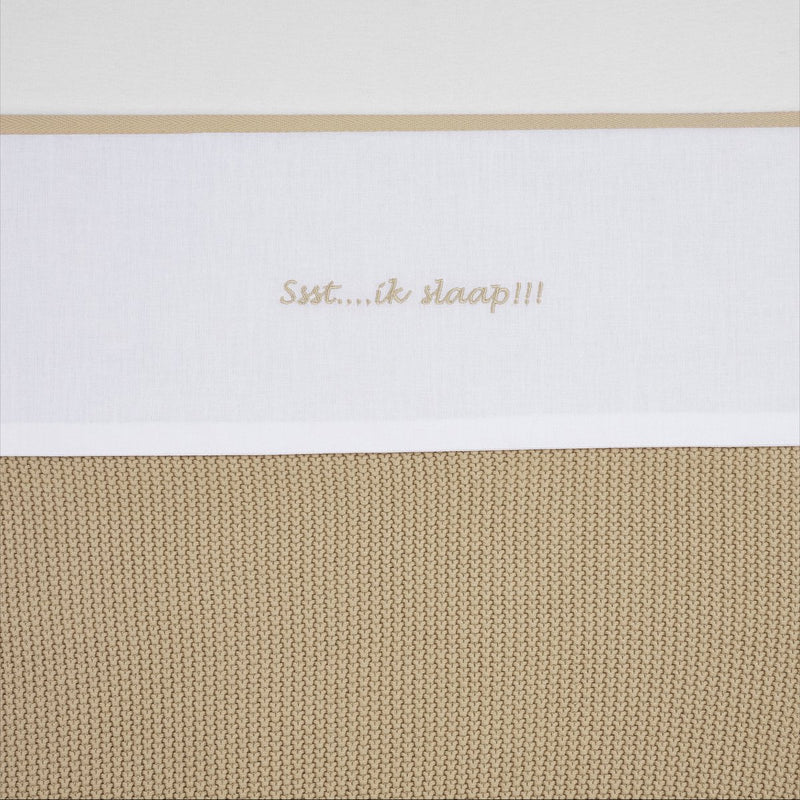 Meyco baby ssst...ik slaap!! ledikant laken - sand - 100x150cm - 0.3 tog