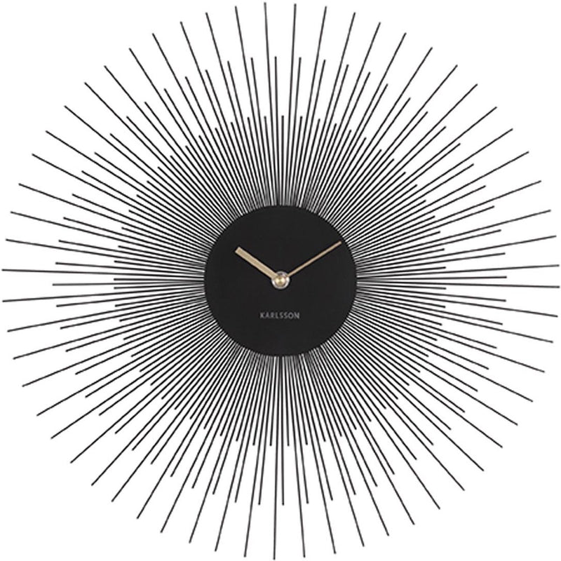 Karlsson wandklok peony - staal zwart - ø45cm - scandinavisch