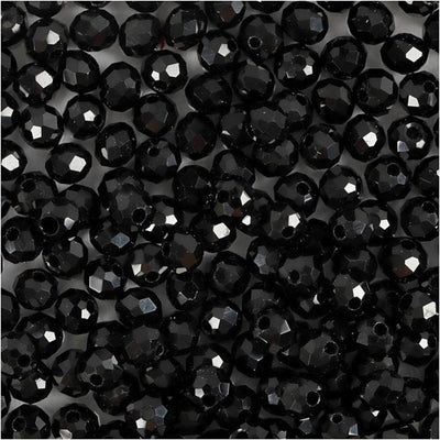 Creativ company cc glas facet kralen 3x4 mm metallic zwart 100 stuks