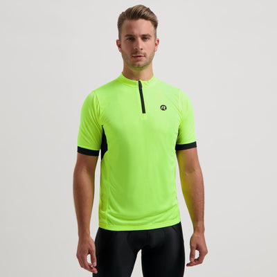 Rogelli core heren fietsshirt - lange mouw - lange rits - fluor zwart