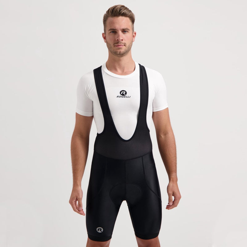 Rogelli core korte fietsbroek heren met zeem en bretels - bibshort - zwart - maat 3xl