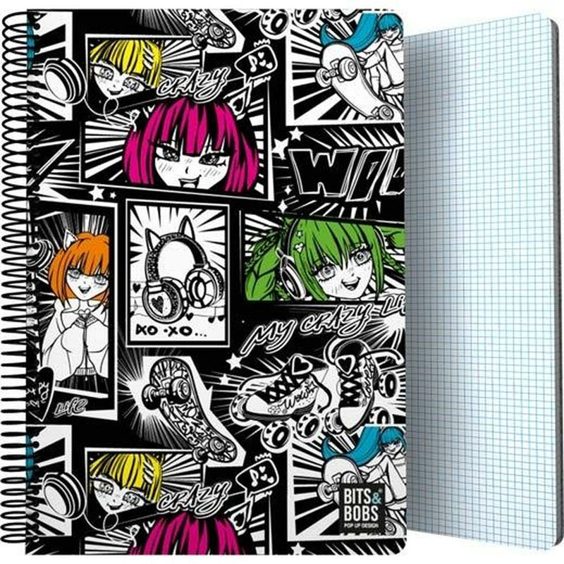 Grafoplás boek over ringen grafoplas bits bobs 24 yuku multicolour din a4 80 lakens 21,5 x 31,5 cm
