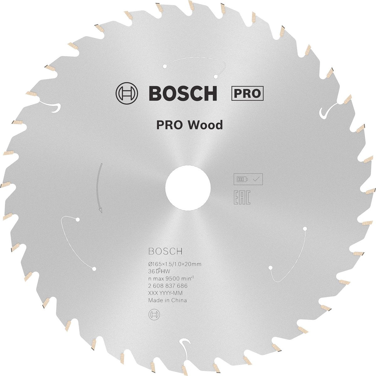 Bosch standard for wood - cirkelzaagblad - 165 mm - 20 mm - 36 tanden