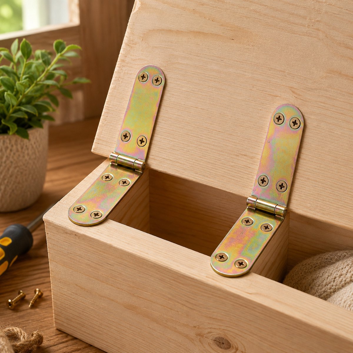 Kinzo klapscharnier 2 stuks - binnendeurscharnier 195 x 35 mm - scharnieren met 16 schroeven - metaal