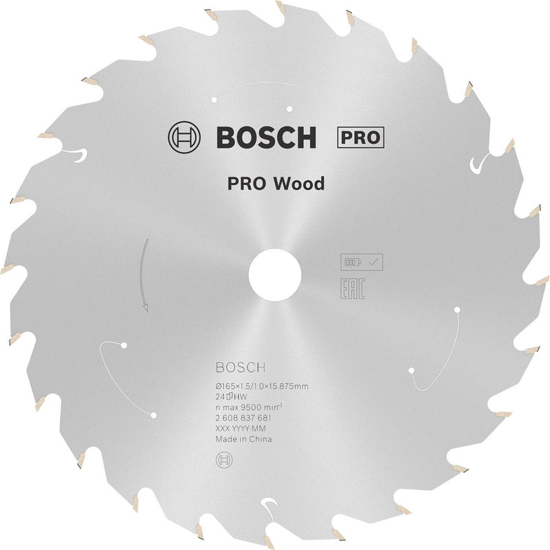 Bosch 2608837681 cirkelzaagblad - 165 x 15,875 x 24t - hout