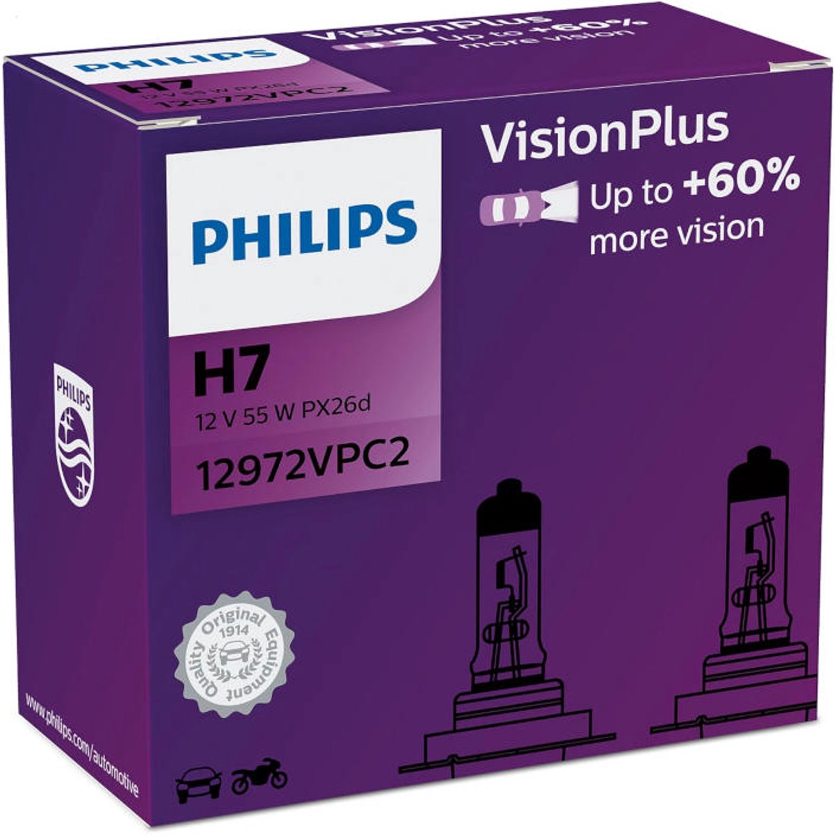 Philips visionplus h7 12972vpc2 set