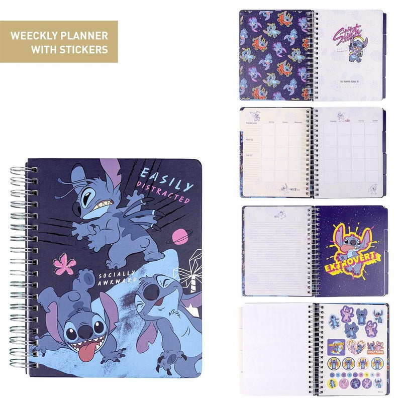 Cerdá life's little moments weekplanner - stitch weekplanner met stitch stickers - familieplanner - to do planner