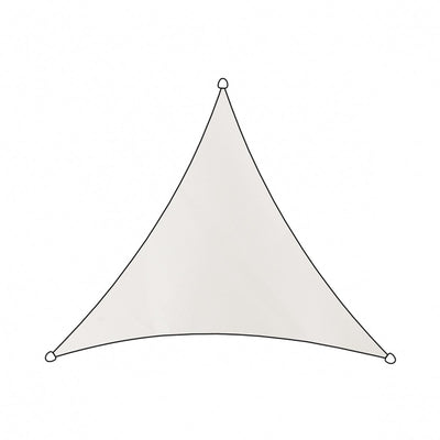 Livin' outdoor livn schaduwdoek como polyester driehoek 5m wit - 100% uv-bescherming - dikte doek: 160 gr m2 - inclusief bevestigingskoord en rvs bevestigingsringen
