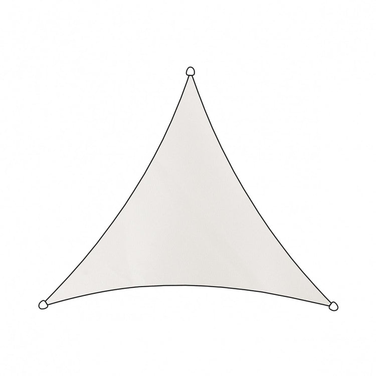 Livin' outdoor livn schaduwdoek como polyester driehoek 5m wit - 100% uv-bescherming - dikte doek: 160 gr m2 - inclusief bevestigingskoord en rvs bevestigingsringen