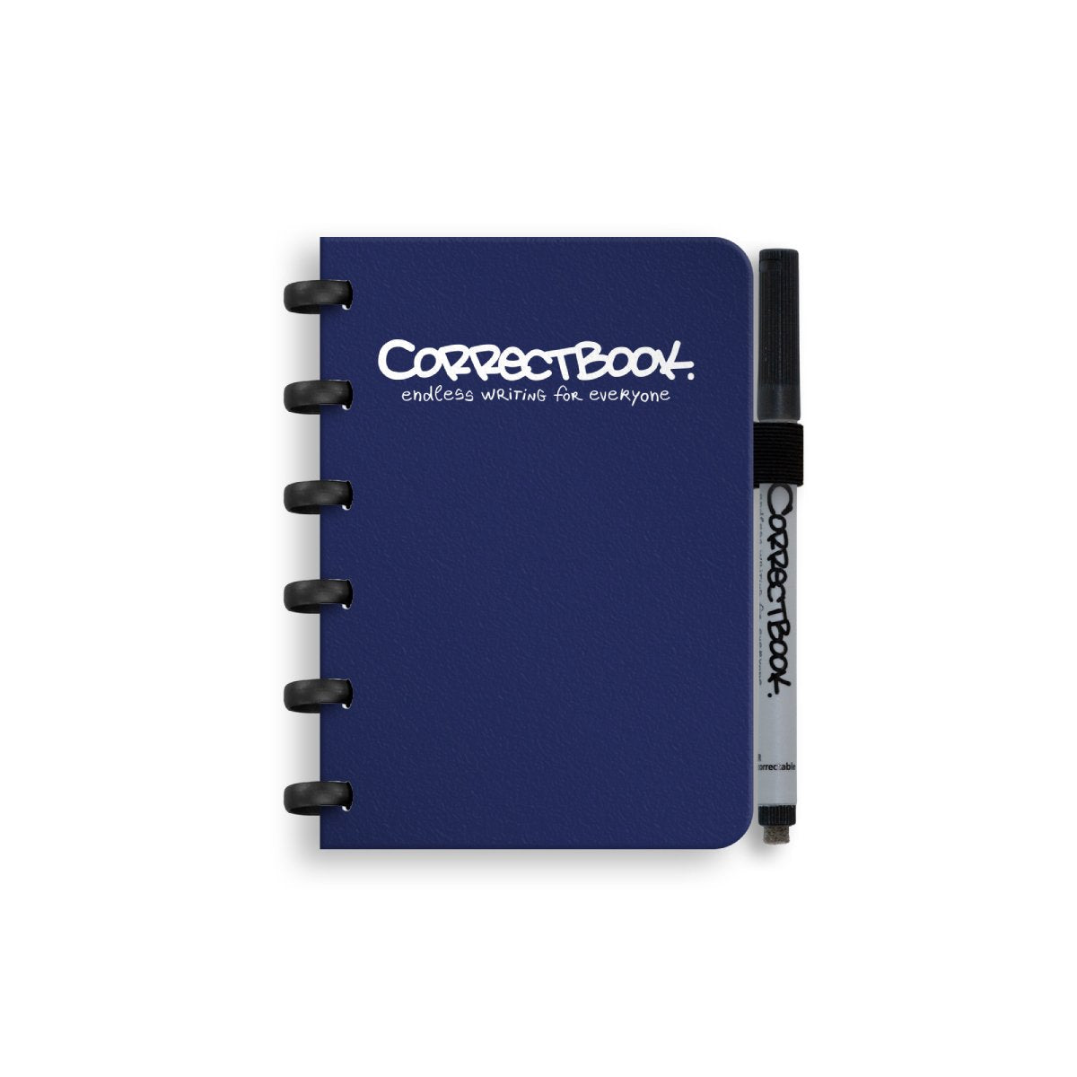 Correctbook a6 uitwisbaar notitieboek – herbruikbaar schrift – midnight blue – blanco – inclusief pen wisdoekje – aanvulbaar met extra pagina’s