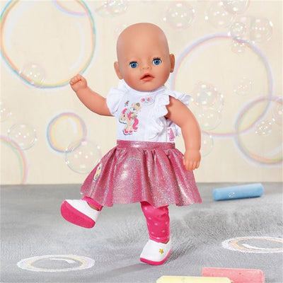 Baby born little doordeweeks outfit - roze rokje - 36 cm