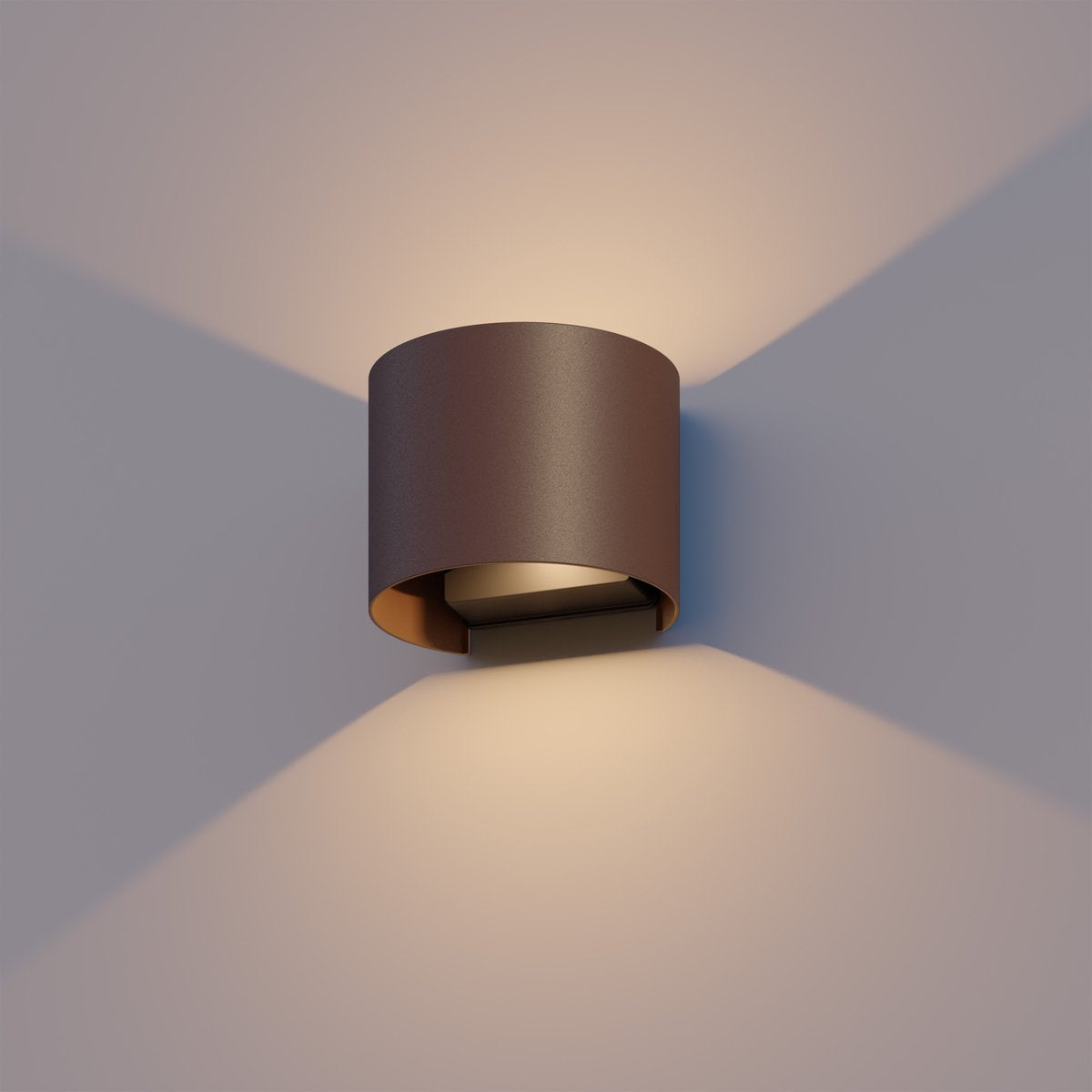 Calex led wandlamp verona - oval- led up down - verstelbare stralingshoek - 7w - tuinverlichting - modern design - warm wit licht - voor binnen en buiten - roestkleur