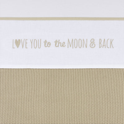 Meyco baby love you to the moon back ledikant laken - sand - 100x150cm - 0.3 tog