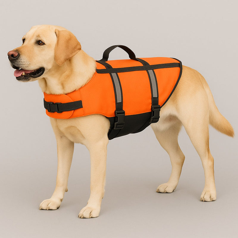 Flamingo hondenzwemvest – reddingsvest hond – honden zwemvest xl – zwemvest marinus – fluo oranje xl