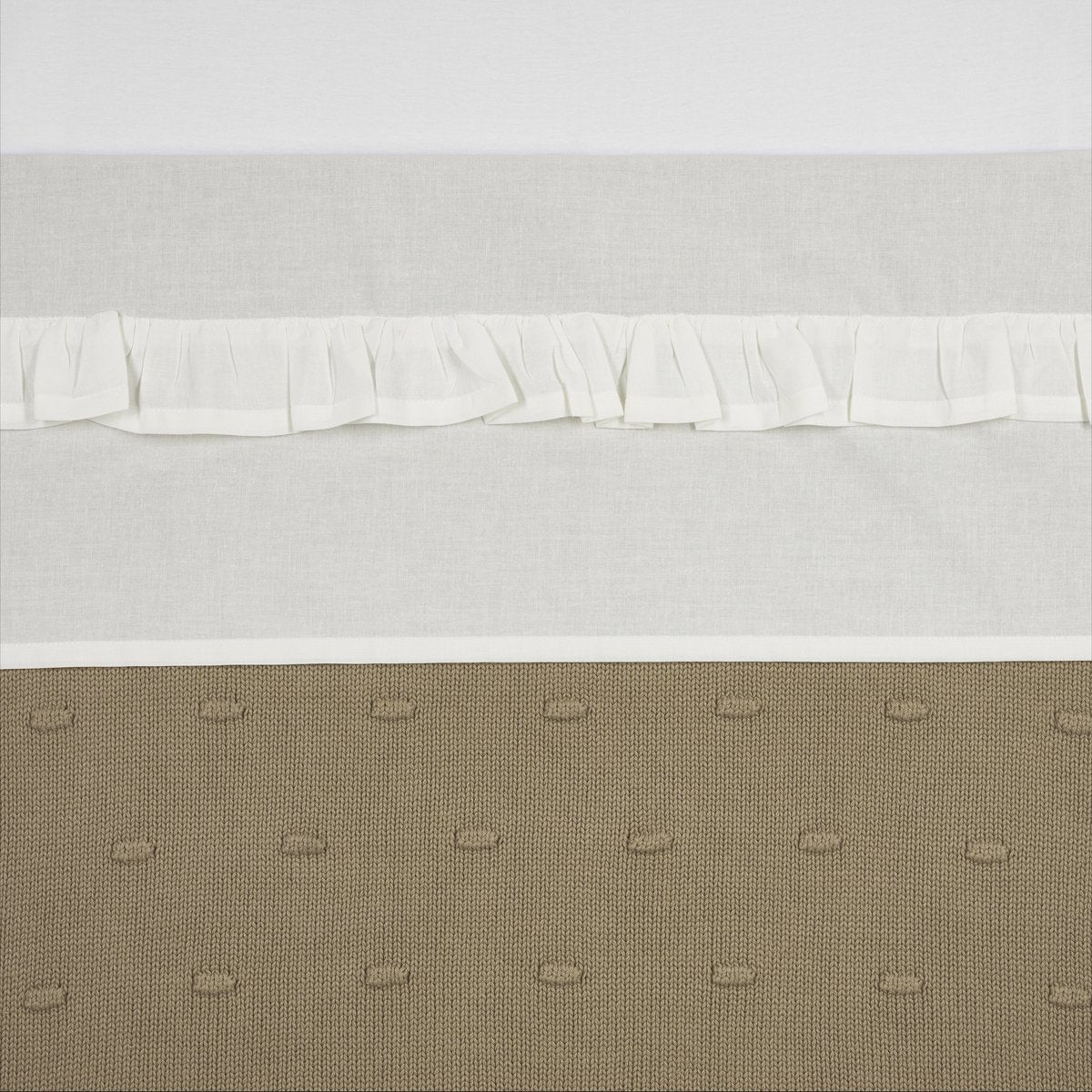 Meyco baby ruffle ledikant laken - offwhite - 100x150cm - 0.3 tog