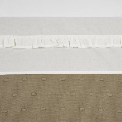 Meyco baby ruffle ledikant laken - offwhite - 100x150cm - 0.3 tog