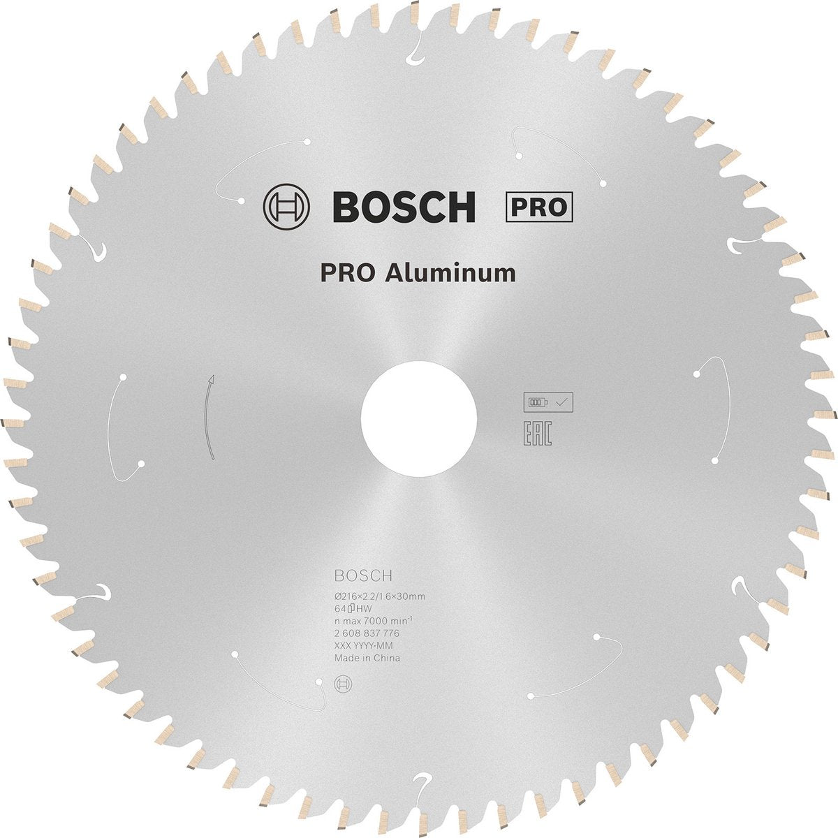 Bosch professional carbide cirkelzaagblad 216 x 30 x 2,2 mm (64 tanden) - aluminium