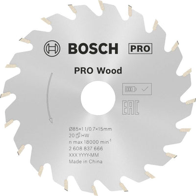 Bosch accessories 2608837666 cirkelzaagblad 85 x 15 mm aantal tanden: 20 1 stuk(s)