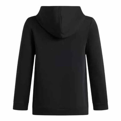 Under armour ua b rival fleece hoodie-blk jongens sporttrui - ultimate zwart - wit