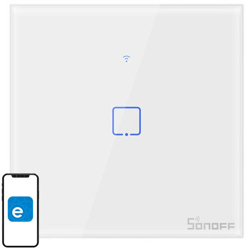 Sonoff touch-lichtschakelaar wifi + rf 433 t1 eu tx (1-kanaals)