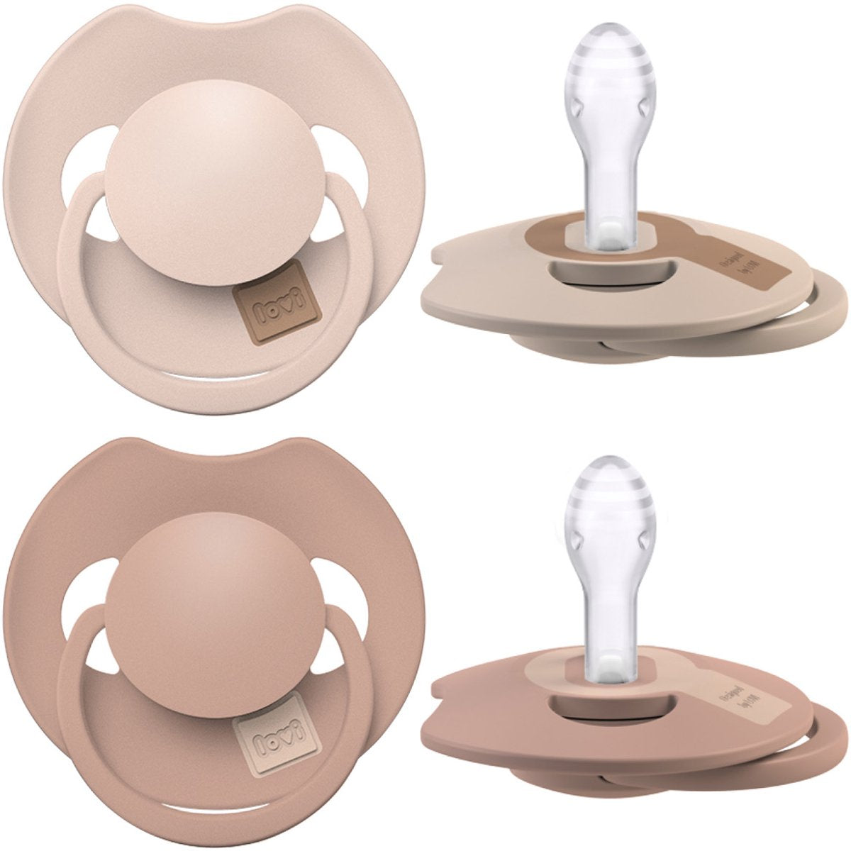 Difrax lovi fopspeen dynamisch - prime - 0 tot 6 maanden - beige - 2 stuks