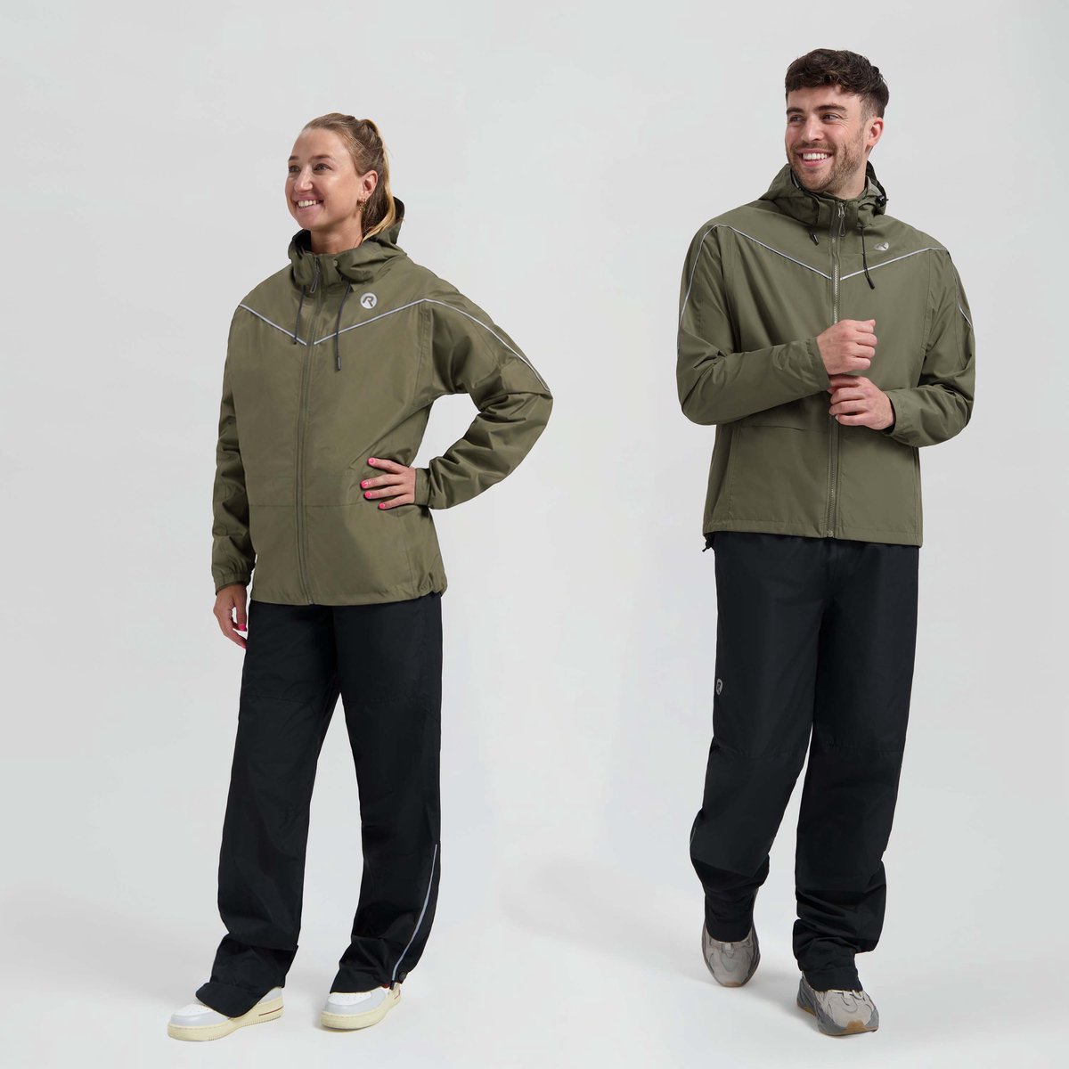 Rogelli commuter essential regenpak - waterdicht - legergroen - l