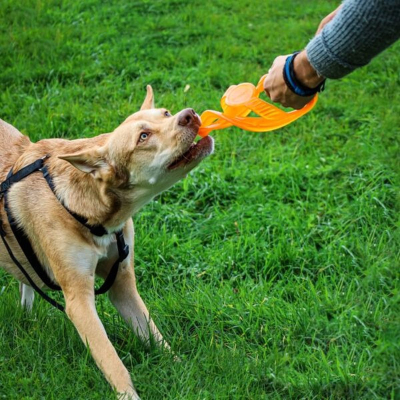 Bionic toss-n-tug ring - werp- en trekring voor sterke kauwers - drijvend - 23cm - oranje one size
