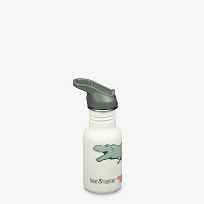 Klean kanteen kid kanteen classic 355ml - flip sport cap dino skate white