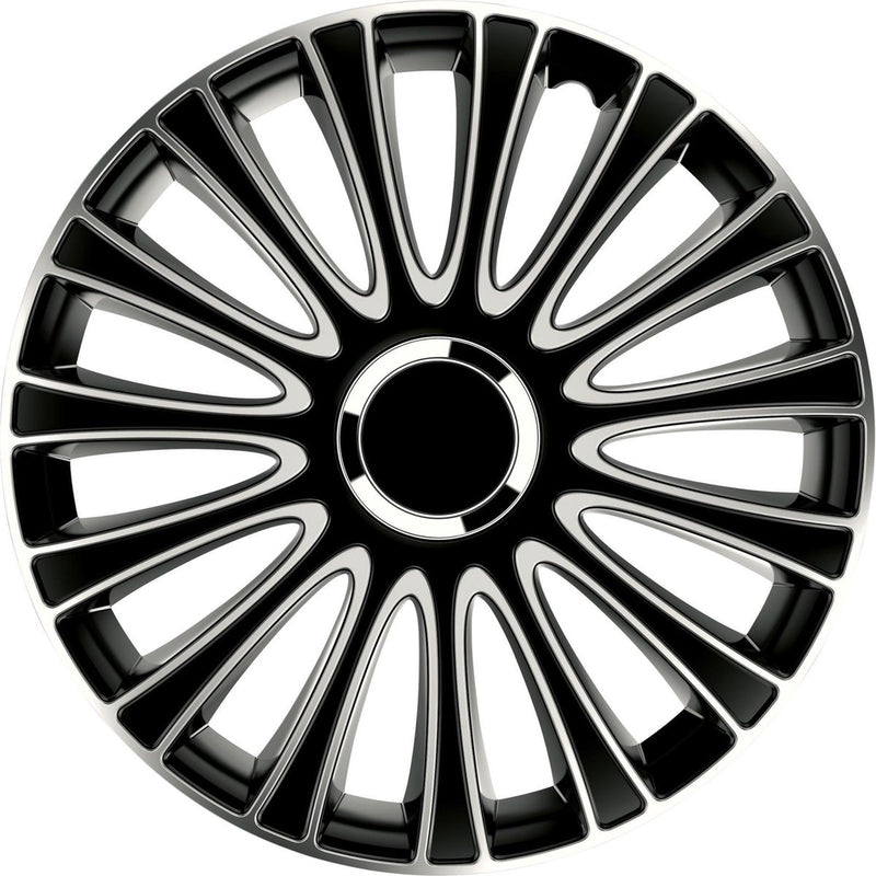 Carpoint wieldoppen le mans pro 13 inch abs zwart zilver set van 4