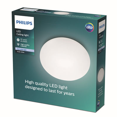 Philips led philips suede plafonnière - koelwit licht - 28cm
