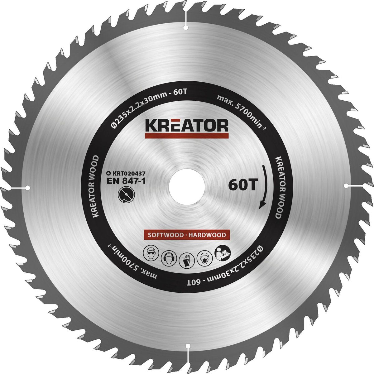 Kreator krt020437 zaagblad hout ø235mm 60t