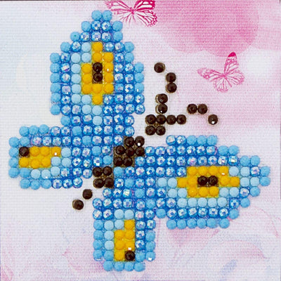 Diamond dotz® diamond dotz dds.002, originele 5d diamond painting set butterfly sparkle, knutselpakket met 295 ronde steentjes, dotz voor volwassenen, hobbypakket ca. 7 x 7 cm voor kinderen vanaf 8 jaar