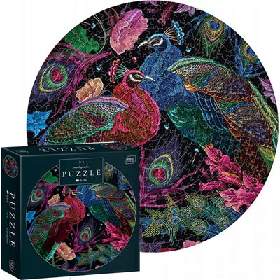 Geronimo games puzzle - 500 stukjes - interdruk puzzel kleuren van de natuur, rond pauw -