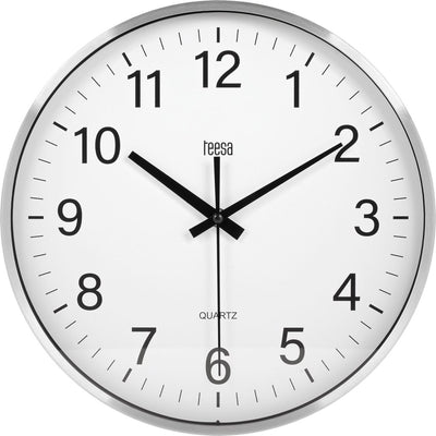 Teesa tsa0036 - wandklok - 30 cm - zilver