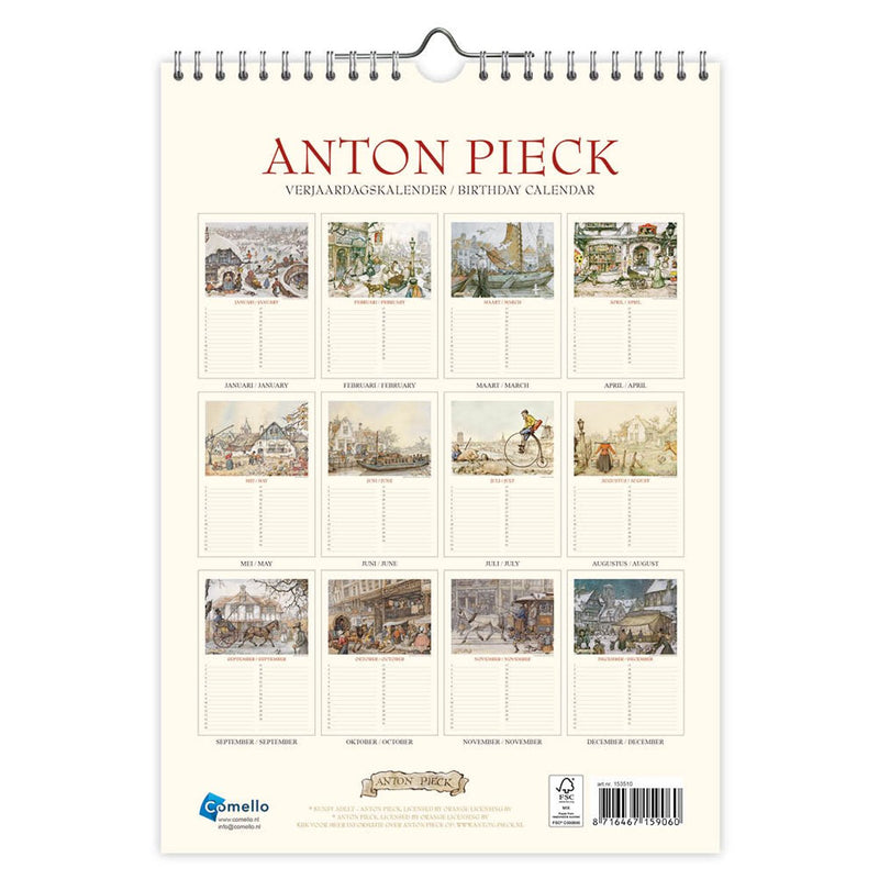 Comello anton pieck a4 het veerhuis verjaardagskalender