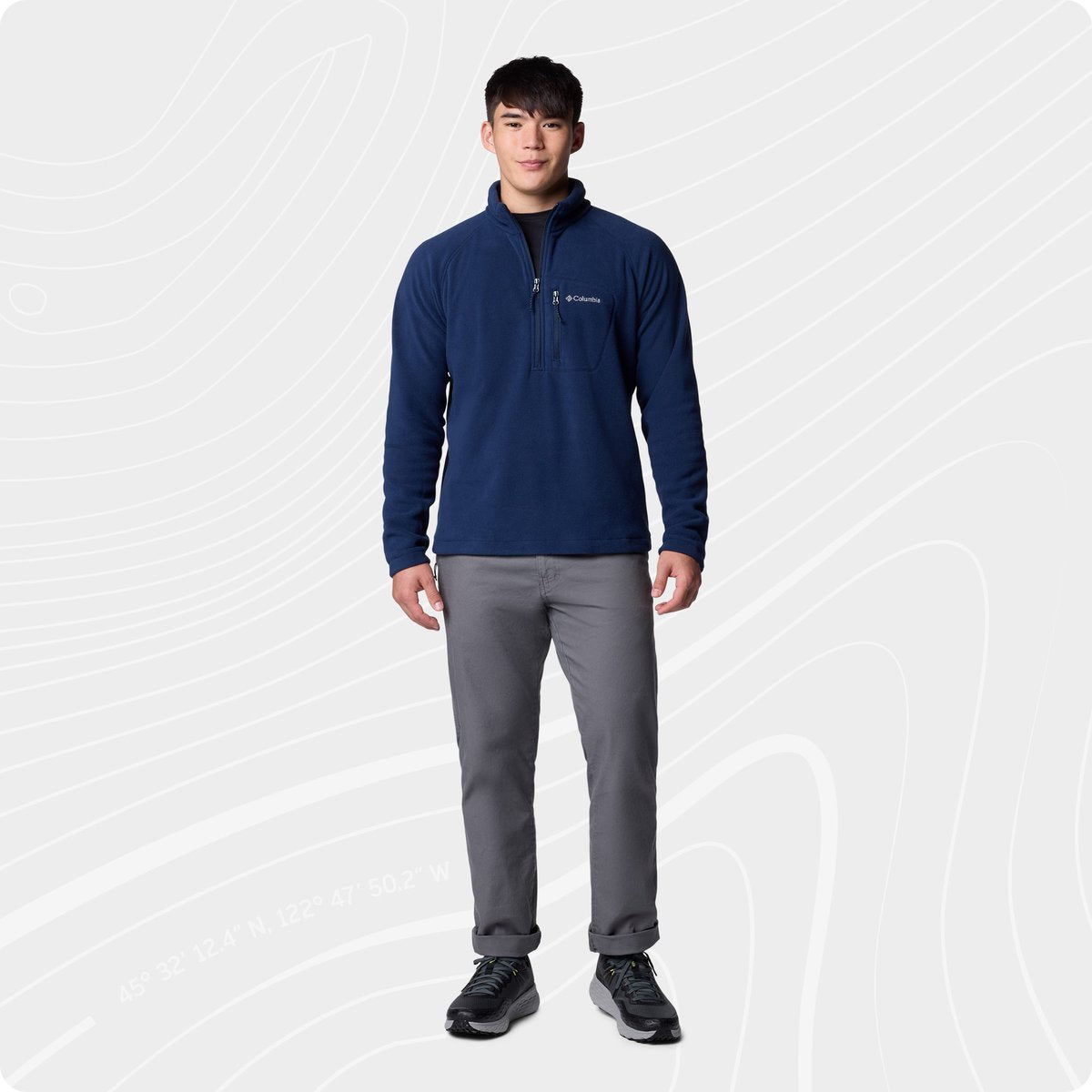 Columbia fast trek™ iii half zip fleece men's outdoortrui - collegiate navy - maat s