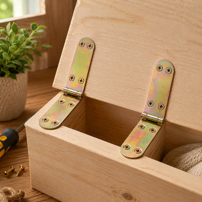 Kinzo klapscharnier 2 stuks - binnendeurscharnier 195 x 35 mm - scharnieren met 16 schroeven - metaal