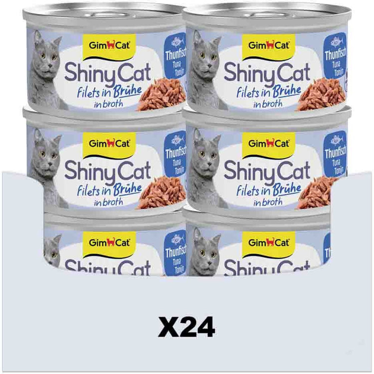 Gimcat 24 x 70 g - shinycat filets in broth tonijn