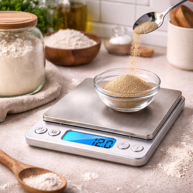Alpina keukenweegschaal digitaal - precisie weegschaal keuken met 2 bakjes - digitale keukenweegschaal met tarra functie en kom - lcd display