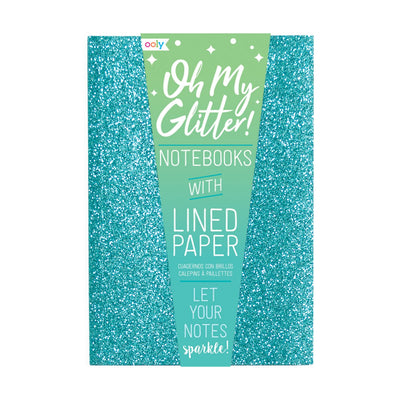 Ooly oh my glitter! notebooks: aquamarine sapphire - set of 3 (4 x 5.75)
