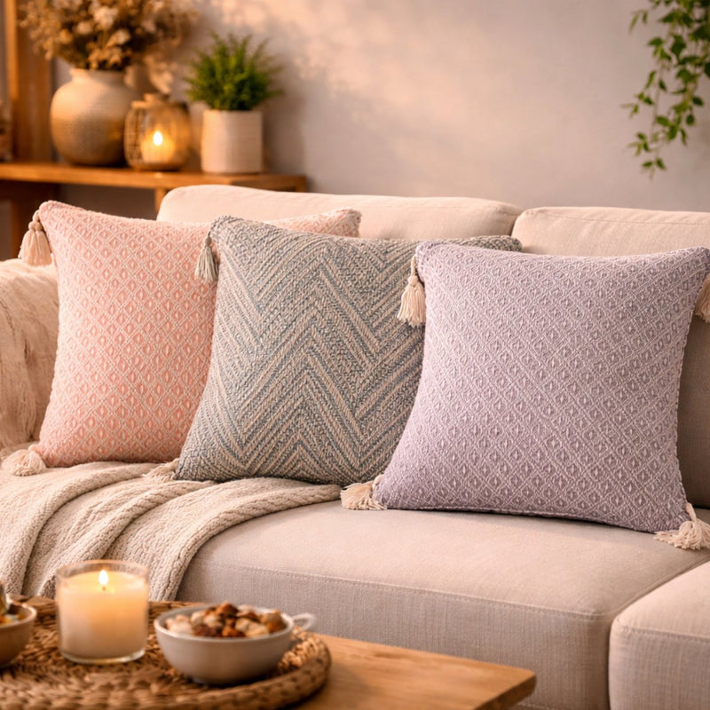 Arti casa cushion blue sierkussen - decoratief stoelkussen van katoen - trendy blauw diamantmotief - comfortabel formaat 45x45cm - stijlvol accent voor de woonkamer