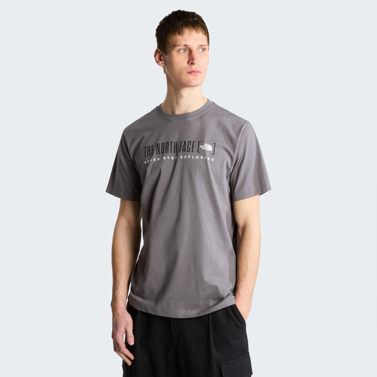 The north face m bracket logo regular ss tee heren outdoorshirt - smoked pearl
