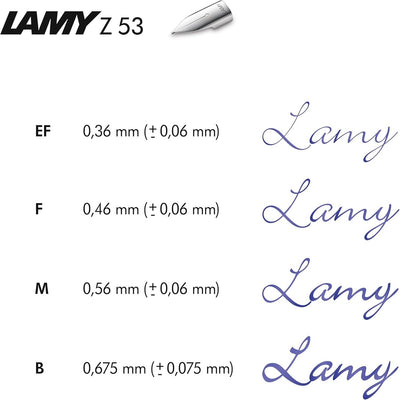 Lamy z 50 penpunt 888 - vervangingspen van verchroomd roestvrij staal in de kleur blank - penpuntsterkte lh - penpunt geschikt voor linkshandige ophanging