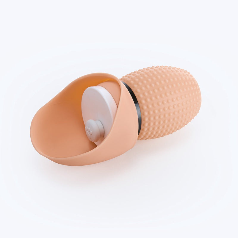 Muitomas drinkfles huisdier - siliconen - 350ml - lekvrije sluiting - compact en praktisch - opvouwbaar - peach fuzz