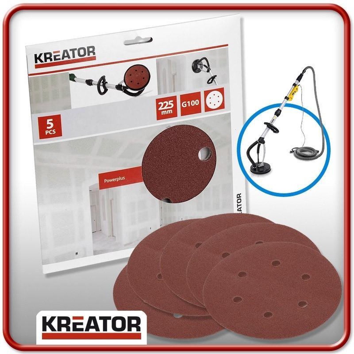 Kreator krt232011 schuurpapier rond 225 mm k400