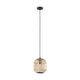 Eglo bordesley hanglamp - 1 lichts - ø21cm. - e27 - bamboe, rotan - zwart, bruin