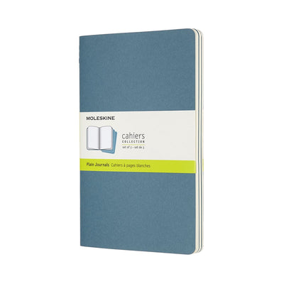 Moleskine cahier journals - large - blanco - blauw - set van 3