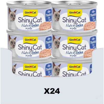 Gimcat 24 x 70 g - shinycat filets in jelly tonijn