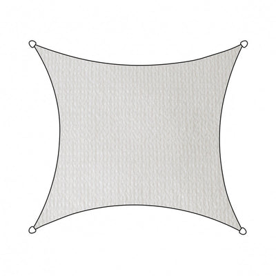 Livin' outdoor livn schaduwdoek iseo hdpe vierkant 5m wit - wind- en waterdoorlatend - dikte doek: 185 gr m2 - inclusief bevestigingskoord en rvs bevestigingsringen
